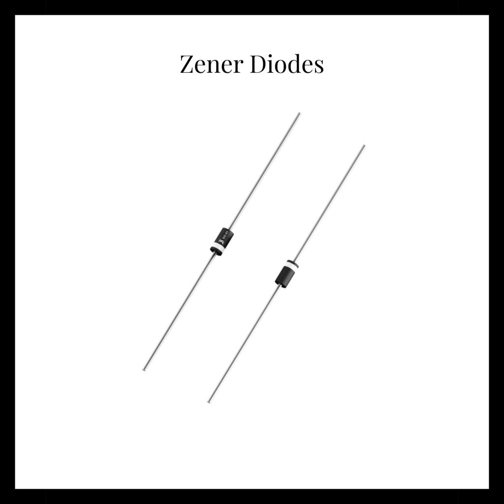 Diotec zener diode on white background with black border