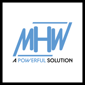 MH&W logo in white box with black border