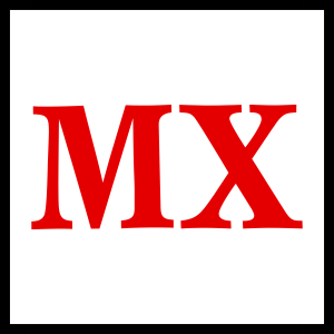 mx for mingxing logo in white box with black border