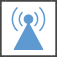 electromagnetic interference blue icon