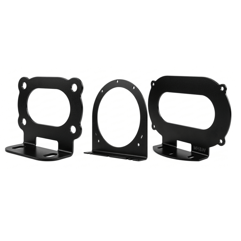 3 powder coated steel brackets